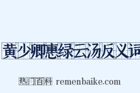黄少卿惠绿云汤反义词是什么意思的图片